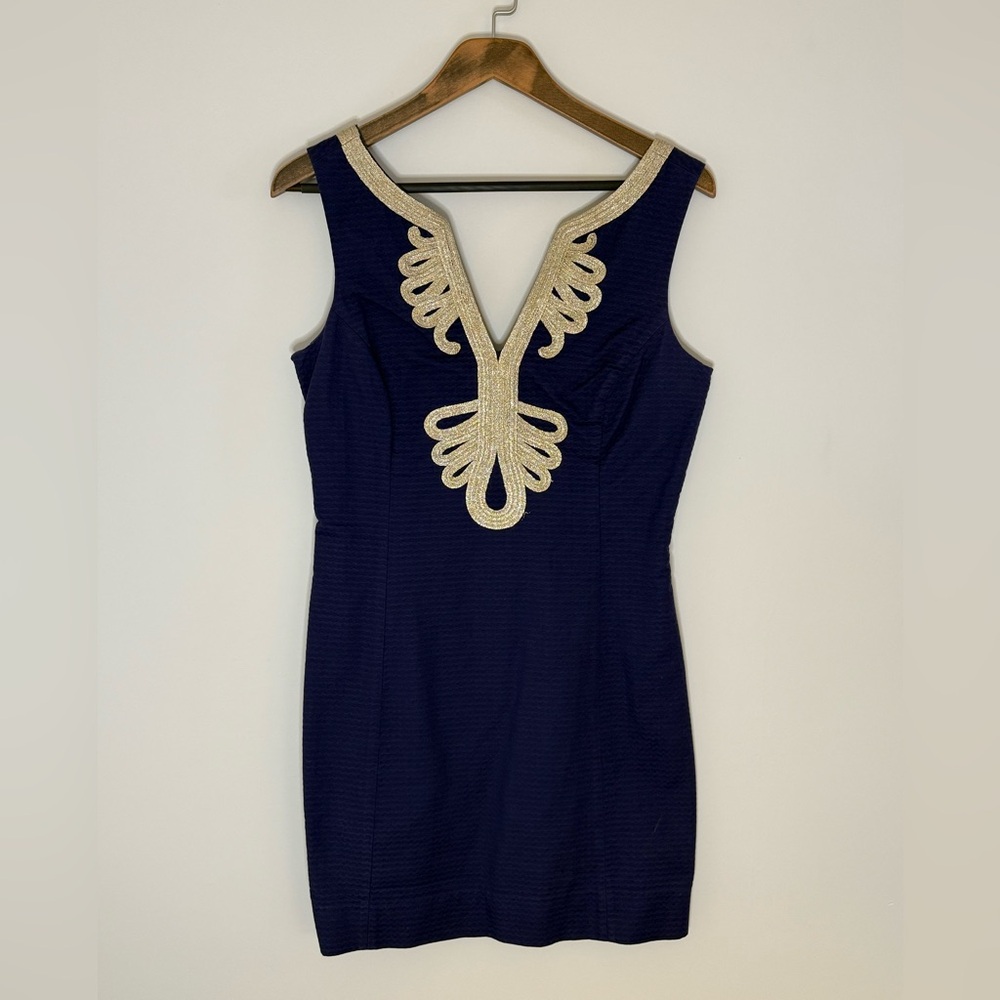 Lilly Pulitzer Navy and Gold Dress